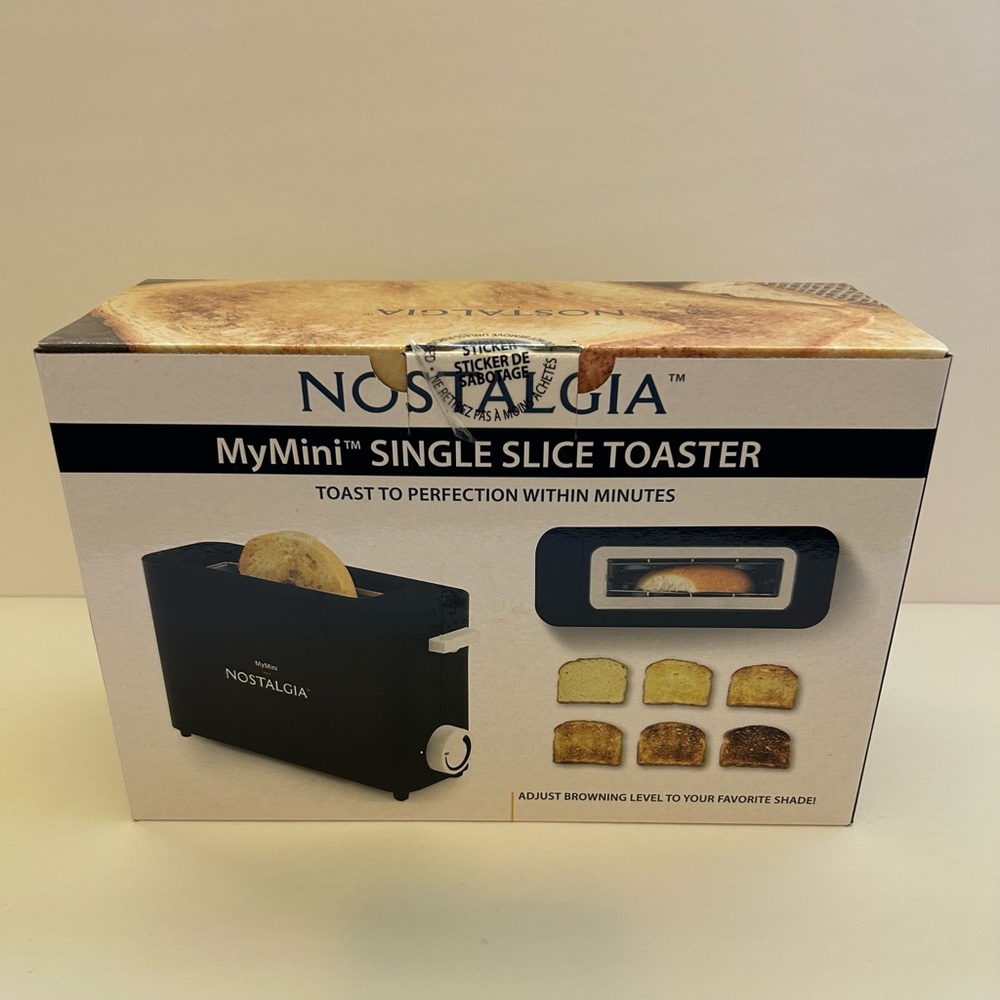 Nostalgia My Mini Single Slice Compact Toaster Black
